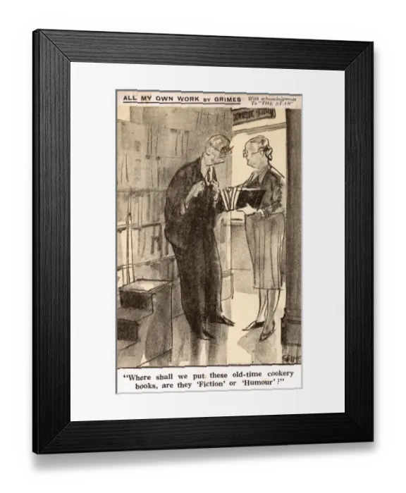Framed Print : WW2 - Comic Postcard - Where to put Cookery Books? Framed Print : WW2 - Comic Postcard - Where to put Cookery Books?