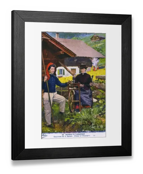 Framed Print : Regional Costume of Savoie, France - Chatel and Chambery Framed Print : Regional Costume of Savoie, France - Chatel and Chambery