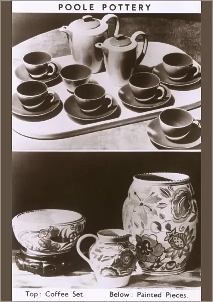 Poole Pottery - A Coffee Set and various painted pieces