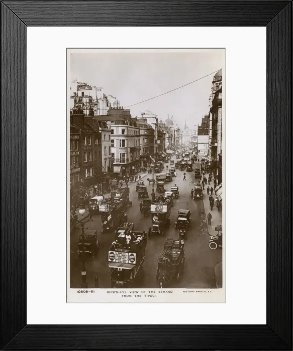 Framed Print : Birds eye view of the Strand from the Tivoli, London Framed Print : Birds eye view of the Strand from the Tivoli, London