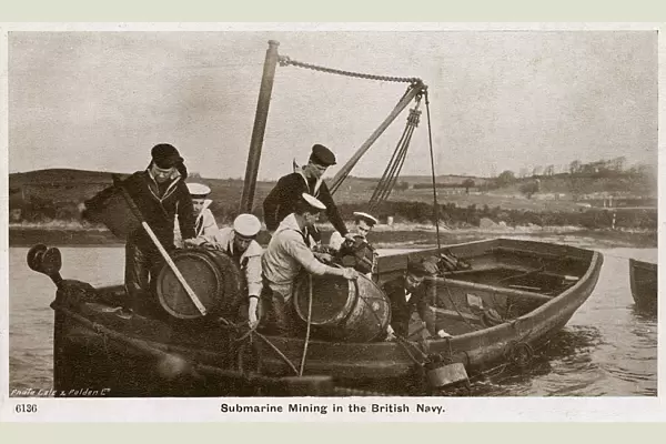 Royal Navy Seamen practice mine laying