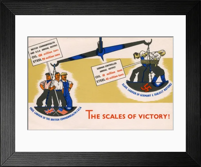 Framed Print : WW2 - The Scales of Victory - Oil and Steel Output compared Framed Print : WW2 - The Scales of Victory - Oil and Steel Output compared