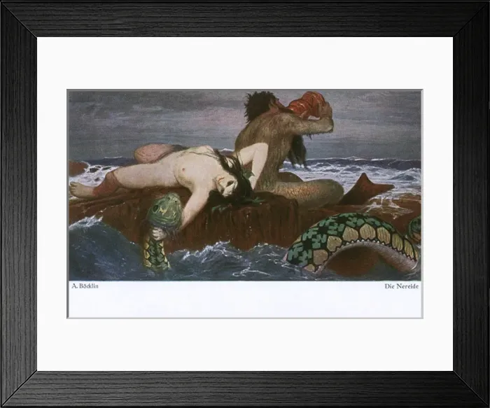 Framed Print : Triton and Nereid by Arnold Bocklin - Symbolist Painting Framed Print : Triton and Nereid by Arnold Bocklin - Symbolist Painting