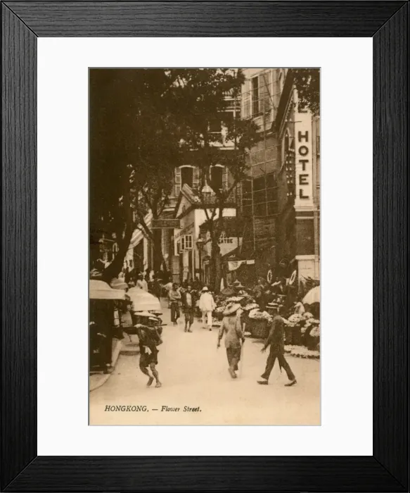 Framed Print : Flower Street, Hong Kong, China Framed Print : Flower Street, Hong Kong, China