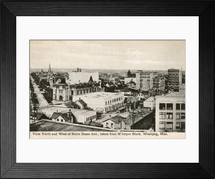 Framed Print : Winnipeg, Manitoba, Canada - Notre Dame Avenue Framed Print : Winnipeg, Manitoba, Canada - Notre Dame Avenue