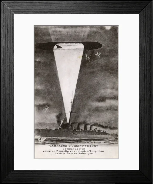 Framed Print : Thessaloniki - French Destroyer illuminates Zeppelin LZ85 Framed Print : Thessaloniki - French Destroyer illuminates Zeppelin LZ85