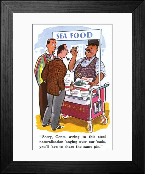 Framed Print : Iron and Steel Act - Cartoon on shortage of steel Framed Print : Iron and Steel Act - Cartoon on shortage of steel