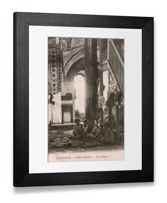 Framed Print : WW1 - Thessaloniki - Serbian Refugees in Church St Catherine Framed Print : WW1 - Thessaloniki - Serbian Refugees in Church St Catherine