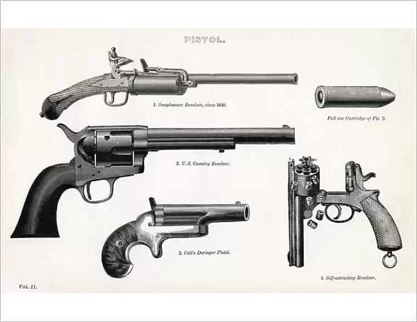 Variety of pistols, incl Colts Deringer pistol  /  Peacemaker