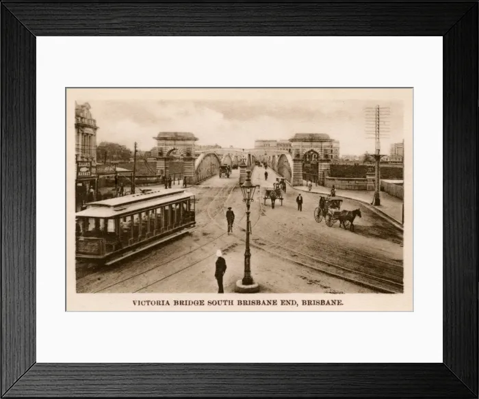 Framed Print : Victoria Bridge, South Brisbane End, Brisbane, Australia Framed Print : Victoria Bridge, South Brisbane End, Brisbane, Australia
