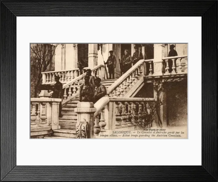 Framed Print : WW1 - Thessaloniki - Allied troops guard Austrian Consulate Framed Print : WW1 - Thessaloniki - Allied troops guard Austrian Consulate