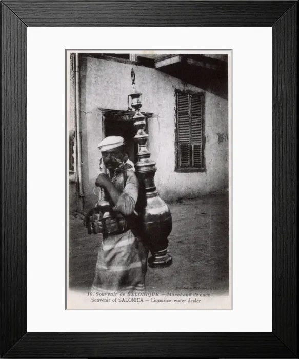 Framed Print : Thessaloniki - Itinerant Liquorice Water Seller Framed Print : Thessaloniki - Itinerant Liquorice Water Seller