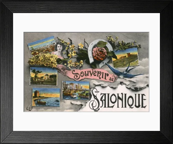 Framed Print : Thessaloniki, Greece - Various sights - Greetings postcard Framed Print : Thessaloniki, Greece - Various sights - Greetings postcard
