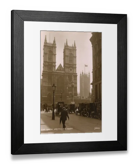 Framed Print : Westminster Abbey, London - Queue of Taxi cabs Framed Print : Westminster Abbey, London - Queue of Taxi cabs