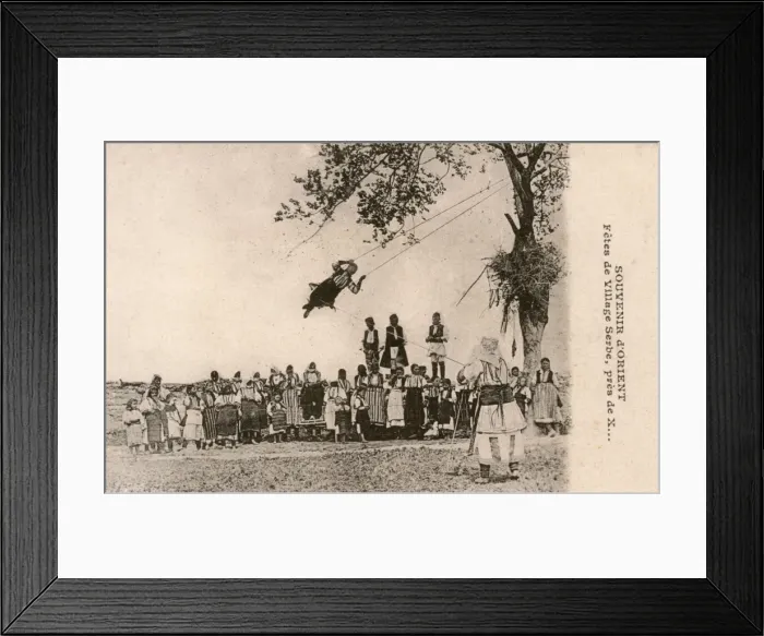 Framed Print : Serbian Villagers celebrate a traditional festival day Framed Print : Serbian Villagers celebrate a traditional festival day