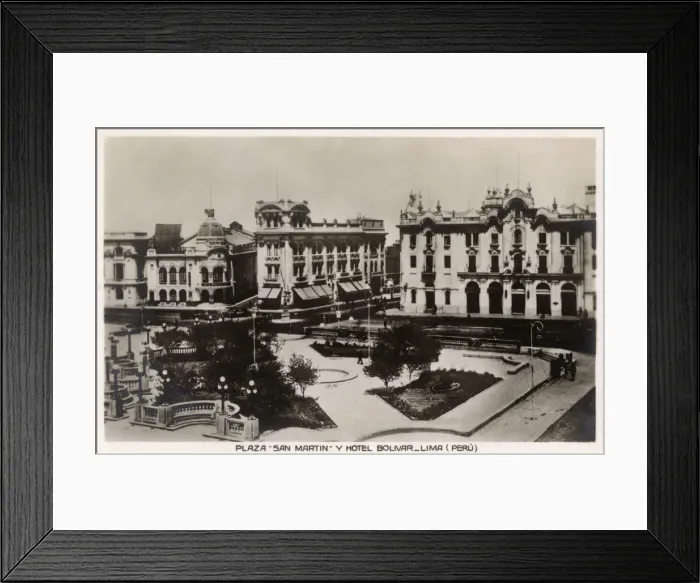 Framed Print : Lima - Peru - Plaza San Martin with the Hotel Bolivar Framed Print : Lima - Peru - Plaza San Martin with the Hotel Bolivar