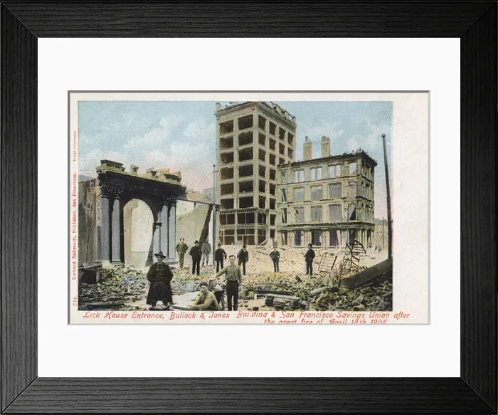 Framed Print : San Francisco Earthquake - Ruins of Buildings Framed Print : San Francisco Earthquake - Ruins of Buildings