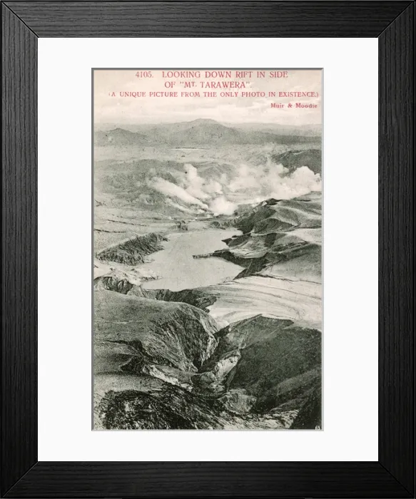 Framed Print : View down rift on side slope of Mount Tarawera, New Zealand Framed Print : View down rift on side slope of Mount Tarawera, New Zealand