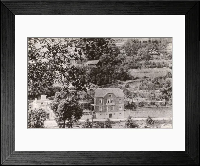 Framed Print : Germany - Monschau - Eifel Region - Hillside Houses Framed Print : Germany - Monschau - Eifel Region - Hillside Houses