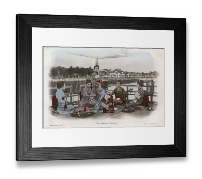 Framed Print : Japanese Geisha Ensemble with Musical Instruments Framed Print : Japanese Geisha Ensemble with Musical Instruments