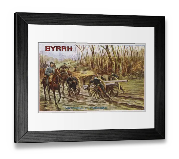 Framed Print : WW1 - Advertisenent for French Byrrh Tonic Wine - Artillery Framed Print : WW1 - Advertisenent for French Byrrh Tonic Wine - Artillery