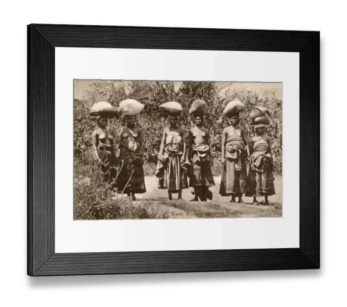 Framed Print : South Africa - Women carrying mealie-meal Framed Print : South Africa - Women carrying mealie-meal