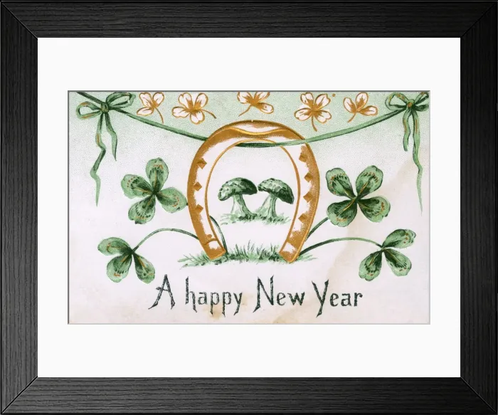 Framed Print : Irish New Year Souvenir postcard Framed Print : Irish New Year Souvenir postcard
