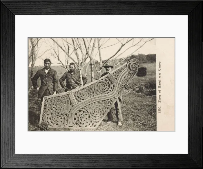 Framed Print : New Zealand - The Prow of a Maori War Canoe Framed Print : New Zealand - The Prow of a Maori War Canoe