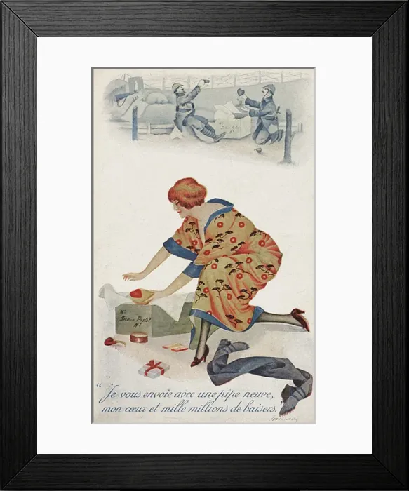 Framed Print : Sending a new pipe and a heart of love to the front Framed Print : Sending a new pipe and a heart of love to the front