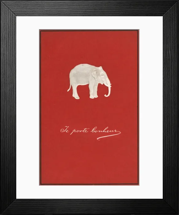 Framed Print : Embossed greetings card, featuring a white elephant Framed Print : Embossed greetings card, featuring a white elephant