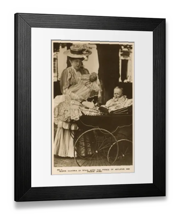 Framed Print : Queen Victoria of Spain, Prince Jaime and Prince of Asturias Framed Print : Queen Victoria of Spain, Prince Jaime and Prince of Asturias