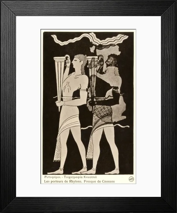 Framed Print : Fresco of two porters from Knossos, Crete, Greece Framed Print : Fresco of two porters from Knossos, Crete, Greece