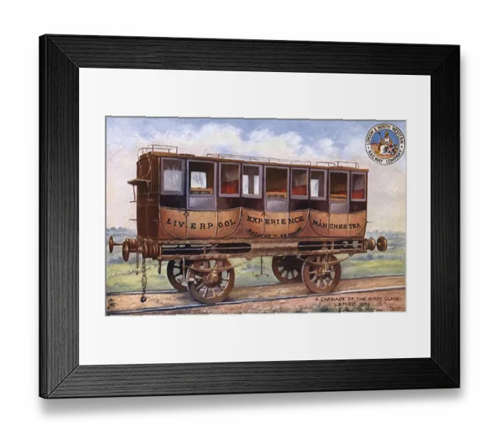 Framed Print : Liverpool and Manchester Railway - First Class Carriage Framed Print : Liverpool and Manchester Railway - First Class Carriage