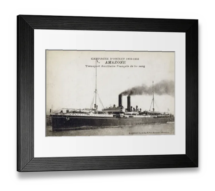 Framed Print : WW1 - French Auxilliary Transport vessel Amazone Framed Print : WW1 - French Auxilliary Transport vessel Amazone