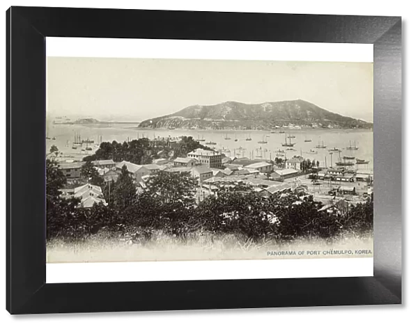 Panorama of Incheon with view toward Chemulpo Bay, Korea
