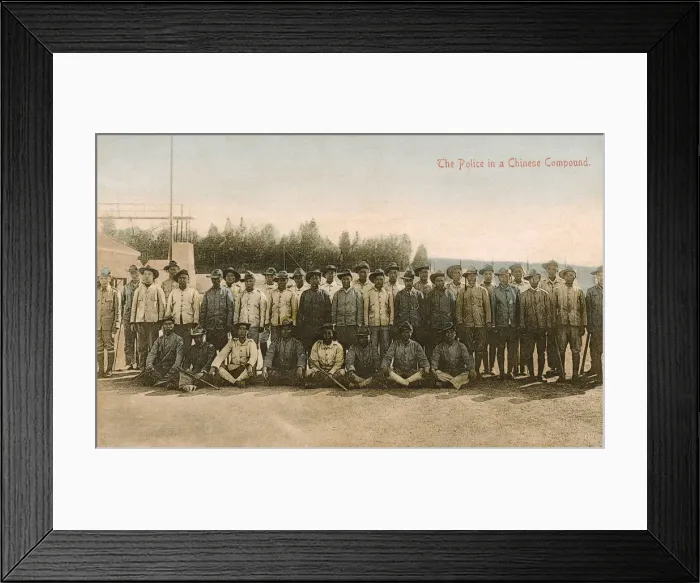 Framed Print : Police in Chinese Compound, South Africa - contracted miners Framed Print : Police in Chinese Compound, South Africa - contracted miners