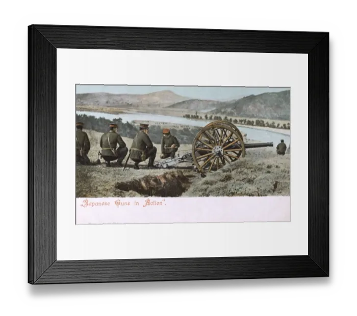 Framed Print : Russo-Japanese War - Japanese Artillery in action - Hilltop Framed Print : Russo-Japanese War - Japanese Artillery in action - Hilltop