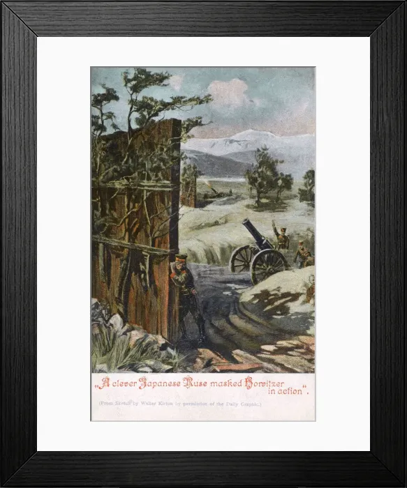Framed Print : Russo-Japanese War - Howitzers disguised by Wooden Screens Framed Print : Russo-Japanese War - Howitzers disguised by Wooden Screens