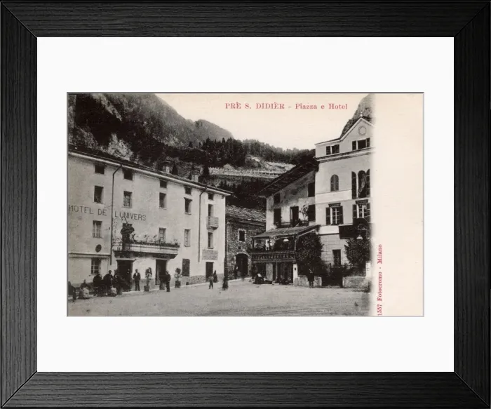 Framed Print : Pre Saint Didier, Italy - Spa Village - Piazza and Hotel Framed Print : Pre Saint Didier, Italy - Spa Village - Piazza and Hotel