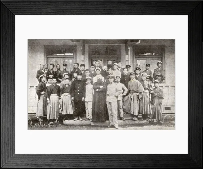 Framed Print : Father Ferrand and his students - Catholic Hostel, Tokyo Framed Print : Father Ferrand and his students - Catholic Hostel, Tokyo