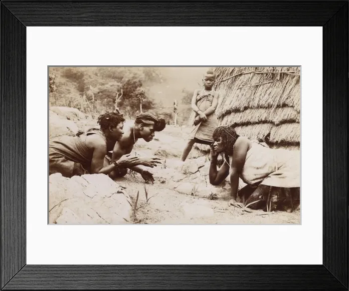 Framed Print : South Africa - Two women, a witchdoctor and a child Framed Print : South Africa - Two women, a witchdoctor and a child