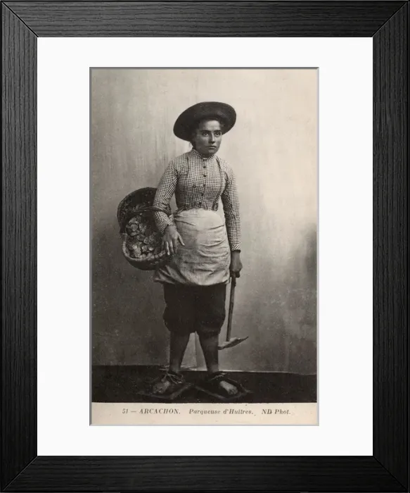 Framed Print : France - Arcachon - Oyster Gatherer Framed Print : France - Arcachon - Oyster Gatherer