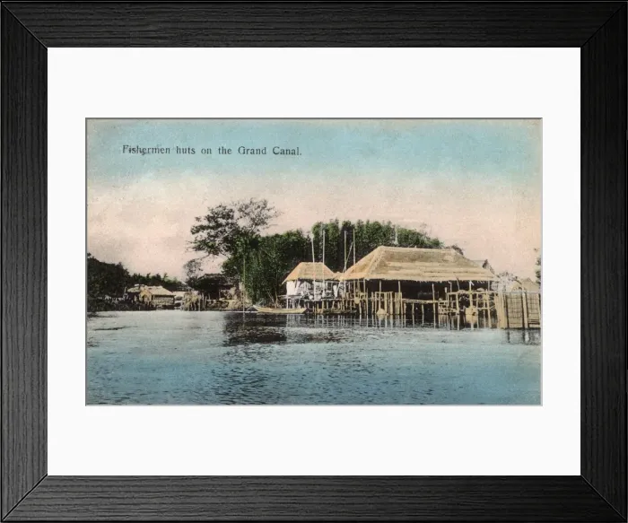 Framed Print : Fishermens huts on the Grand Canal, Shanghai, China Framed Print : Fishermens huts on the Grand Canal, Shanghai, China