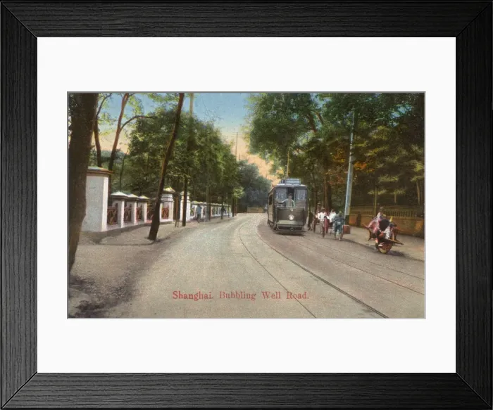 Framed Print : Tram, rickshaw and wheelbarrow - Shanghai, China Framed Print : Tram, rickshaw and wheelbarrow - Shanghai, China