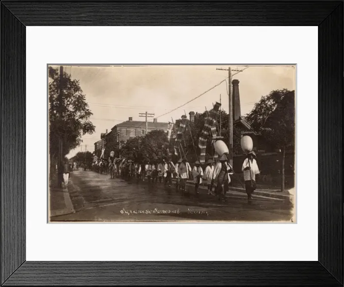 Framed Print : Japanese Funeral Procession at Dalian Framed Print : Japanese Funeral Procession at Dalian