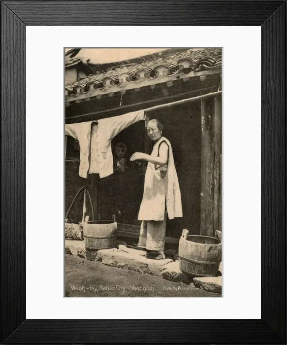 Framed Print : Washing Day, Shanghai, China Framed Print : Washing Day, Shanghai, China