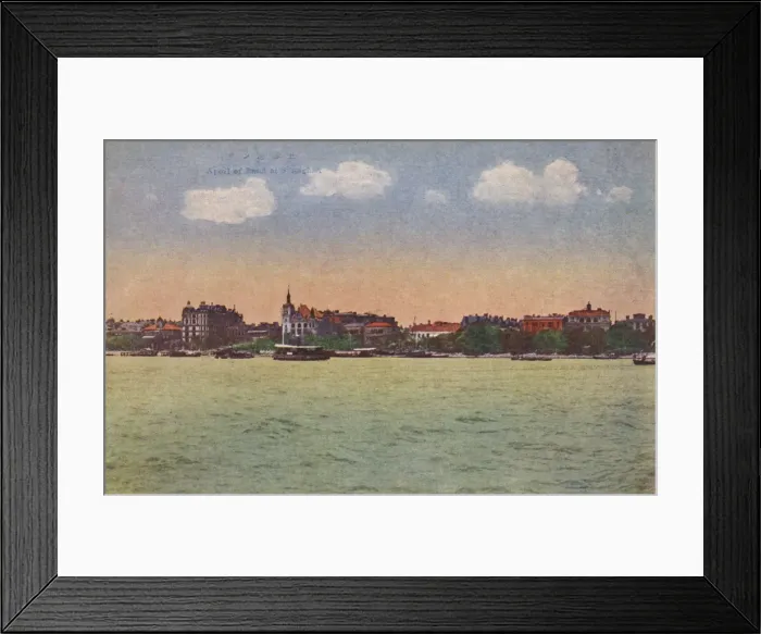 Framed Print : Shanghai, China - A view of the Bund from Huangpu River Framed Print : Shanghai, China - A view of the Bund from Huangpu River