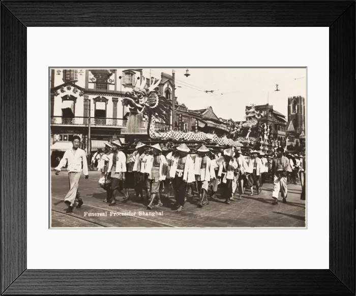 Framed Print : China - Shanghai - Chinese Funeral Procession with Dragon