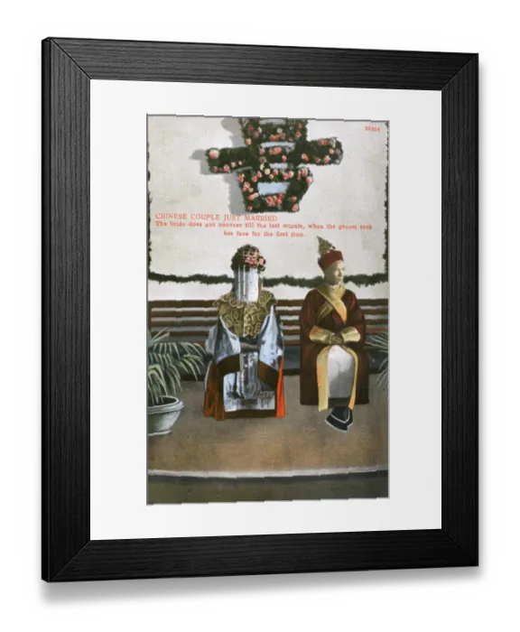 Framed Print : Hong Kong - China - Chinese Couple just married Framed Print : Hong Kong - China - Chinese Couple just married