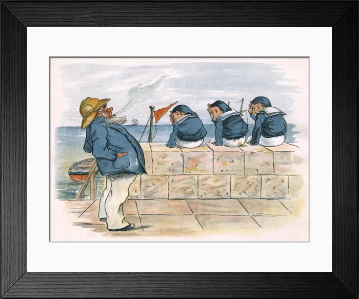 Framed Print : Three runaway schoolboys enlisted by an old salt sea captain Framed Print : Three runaway schoolboys enlisted by an old salt sea captain